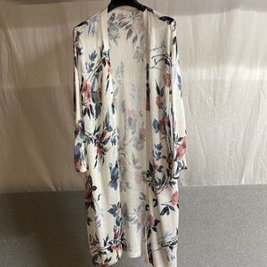 J.Jill long cardigan, floral, size L